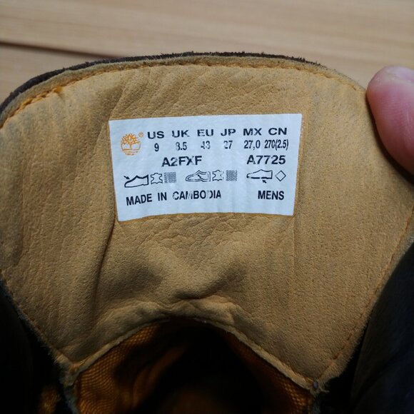 Timberland Men US 9 Premium 6" Rubber-Toe Boot Dark Brown Green A2FXF-931 - Picture 8 of 8